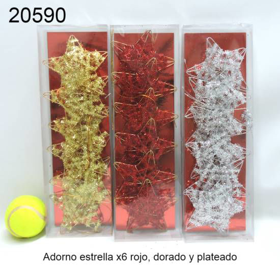 Imagen de ADORNO ESTRELLA X6 3 COLORES 11.25